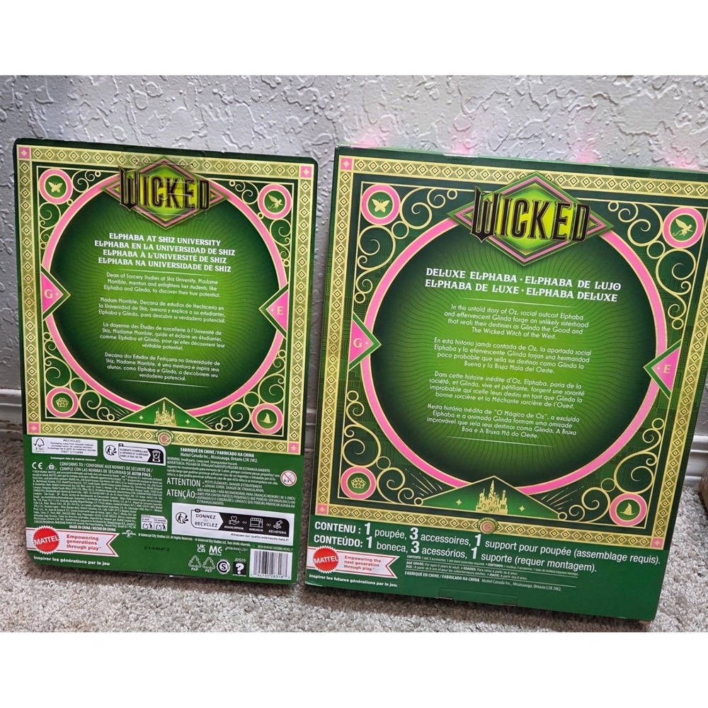 Wicked Deluxe Elphaba & Elphaba at Shiz University Mattel Dolls URL Misprint - Picture 4 of 6